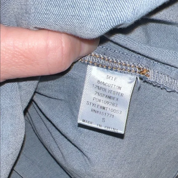 Gilli Blue Denim Lace-Up Peplum Tunic - Picture 4 of 5